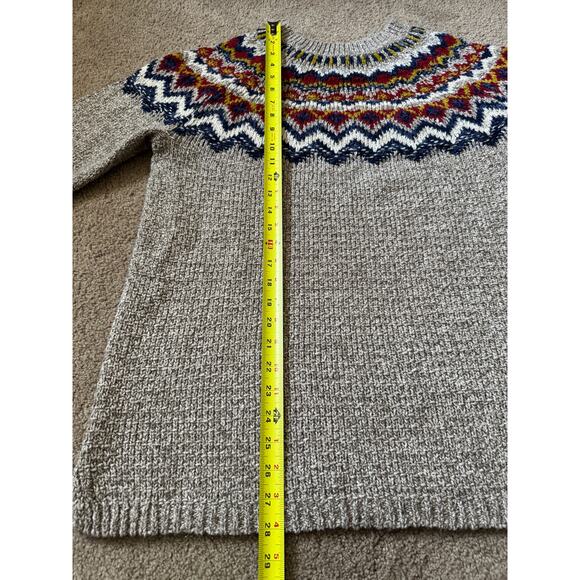 J Jill Fair Isle Nordic Ski Sweater Fisherman Core Pullover Scandinavian Cabin - Picture 4 of 7